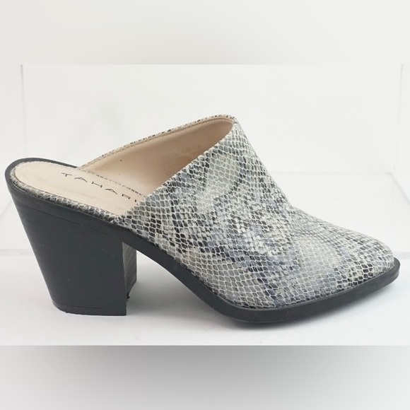 TAHARI WYNDA Slip On Mules Faux Snake Skin - Size 7 - Picture 8 of 9